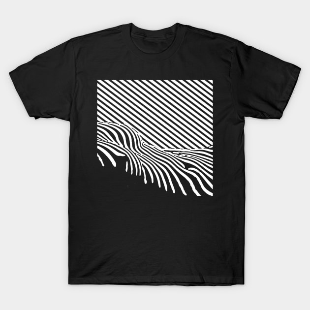 Modern Art Stripes (white) T-Shirt by Leon Loveless